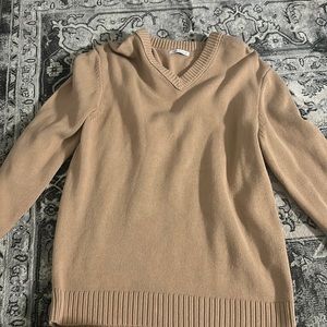 Zara brown knit v neck sweater